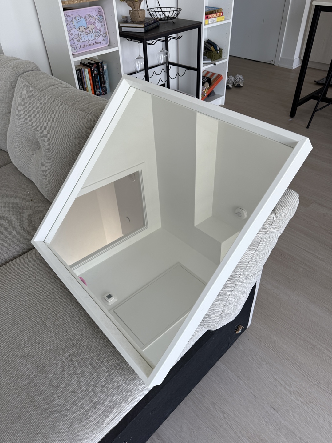 Large Square Wall Mirror with White Frame - photo 3