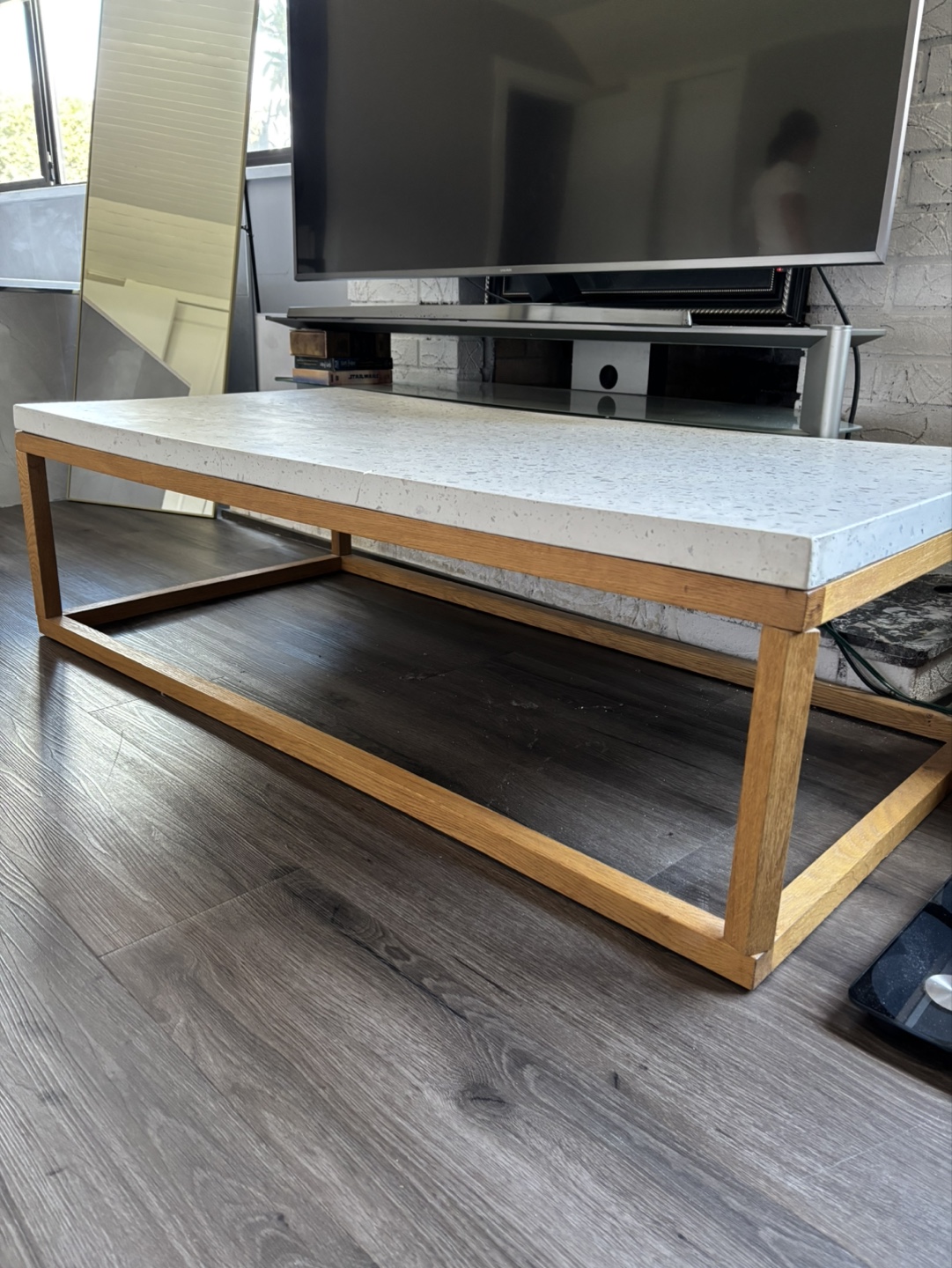 Modern Concrete Coffee Table with Wooden Frame - photo 3