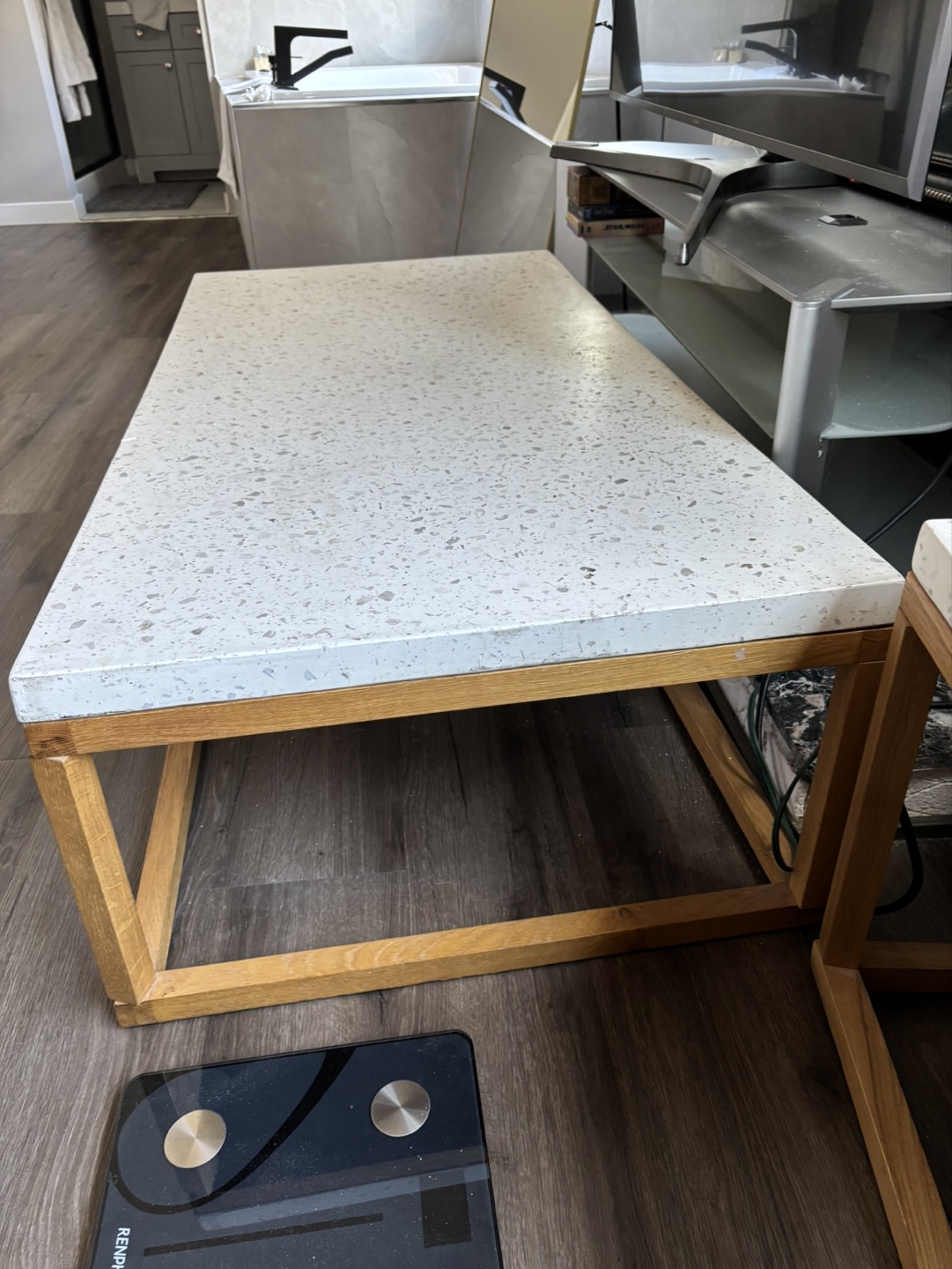 Modern Concrete Coffee Table with Wooden Frame - photo 2