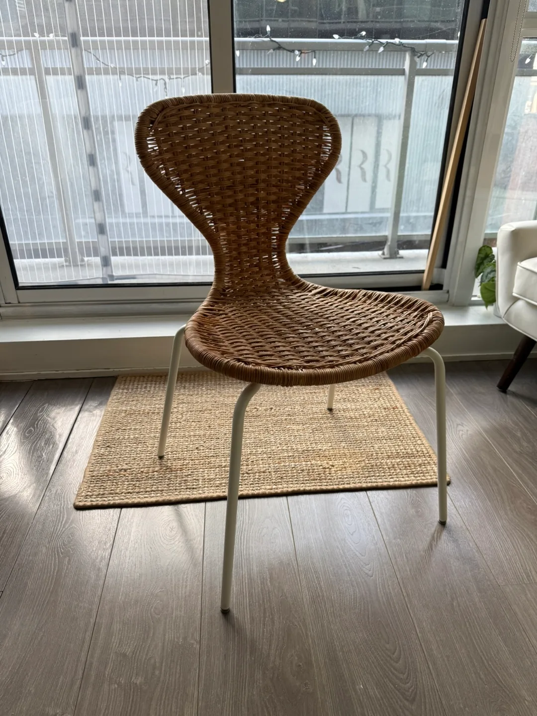 Rattan Chair with White Legs thumbnail