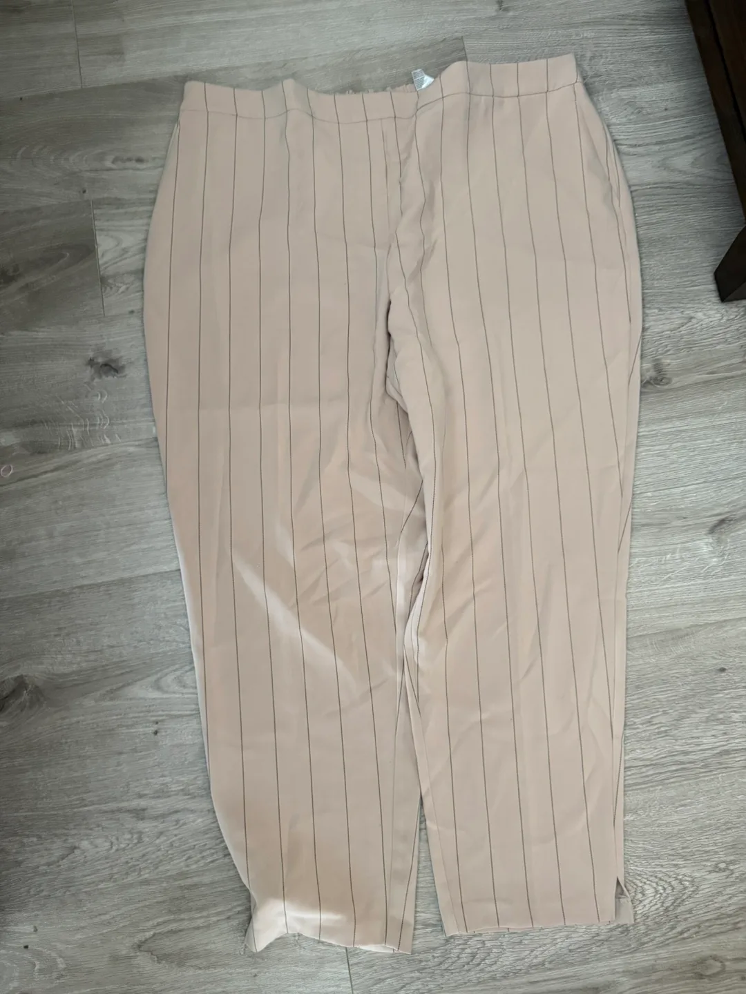 Women's Beige Pinstripe Blazer and Pant Set thumbnail