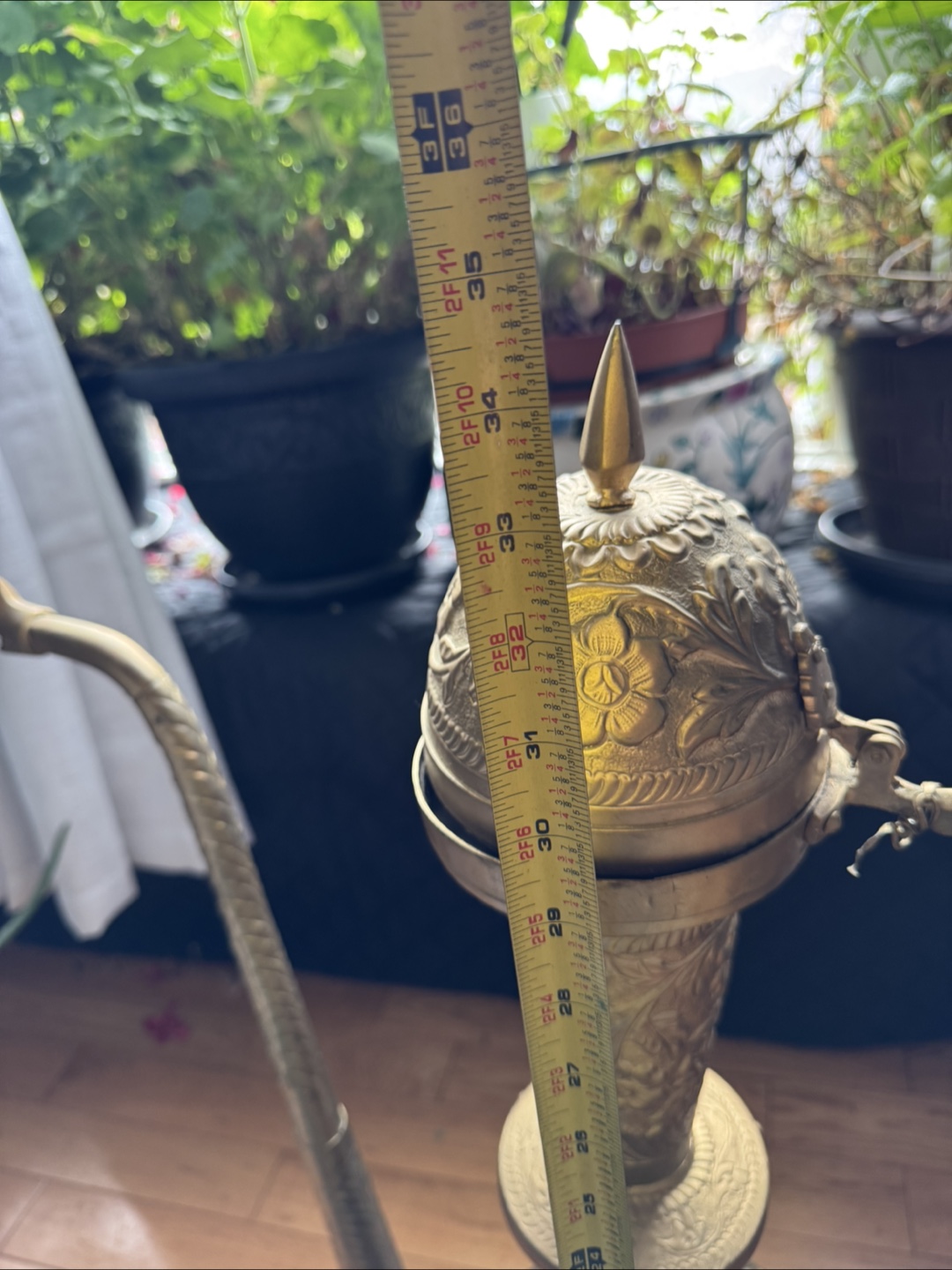 Large Ornate Brass Teapot - photo 2