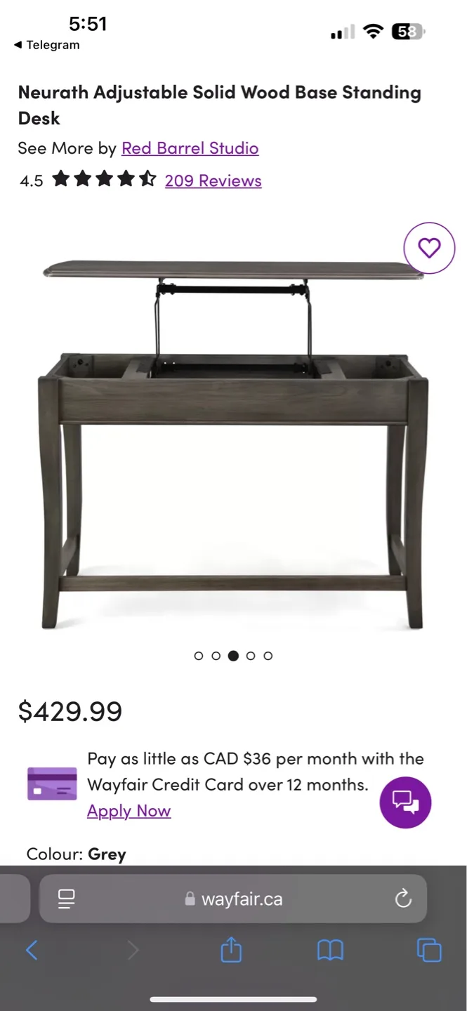 Red Barrel Studio Neurah Adjustable Standing Desk - Grey image indicator(9)