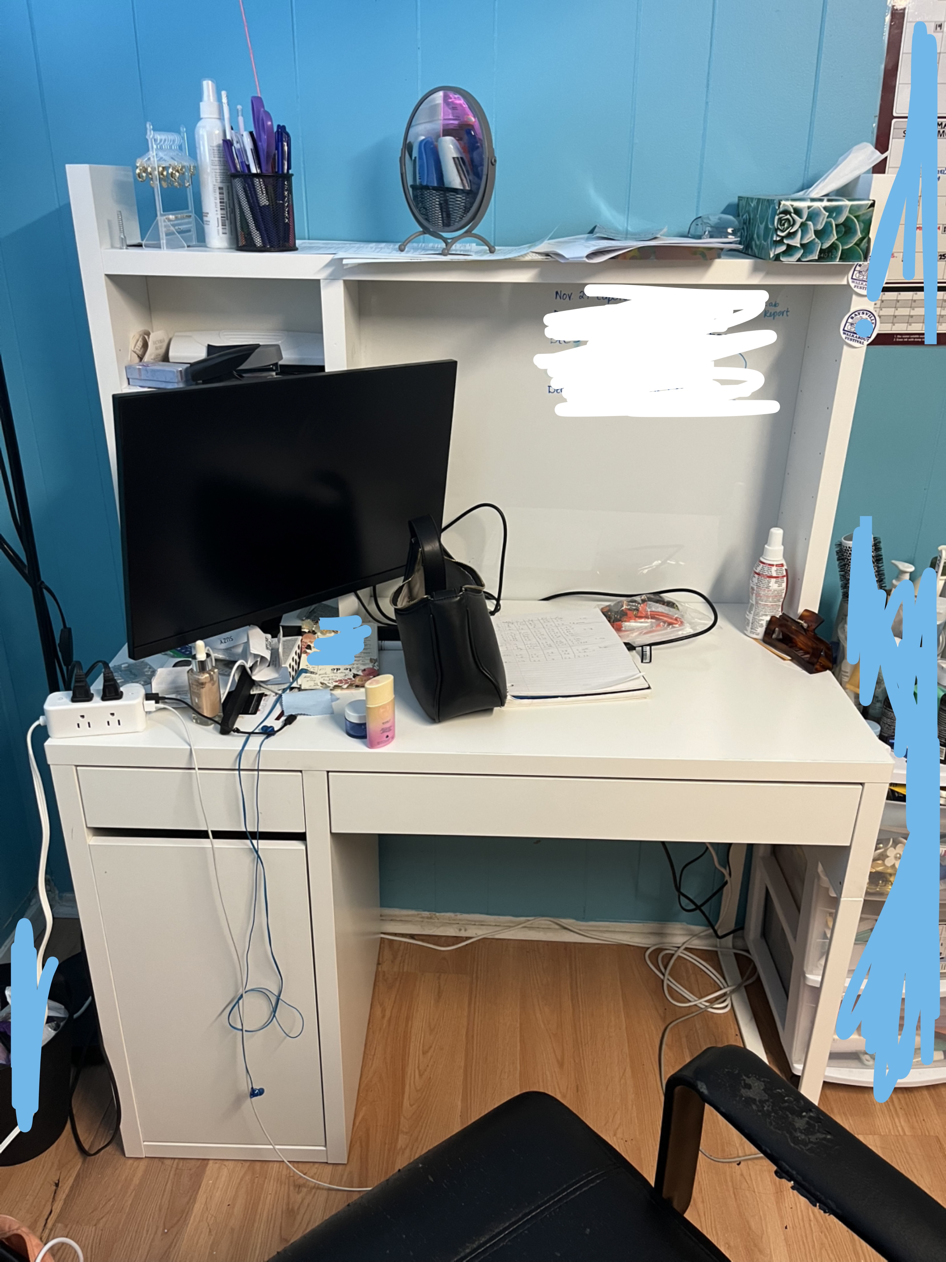 IKEA MICKE Desk with Hutch - White - photo 2