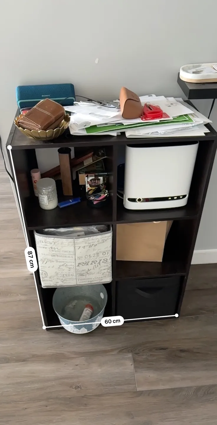 Dark Brown 6-Cube Organizer Cabinet Shelves image indicator(6)