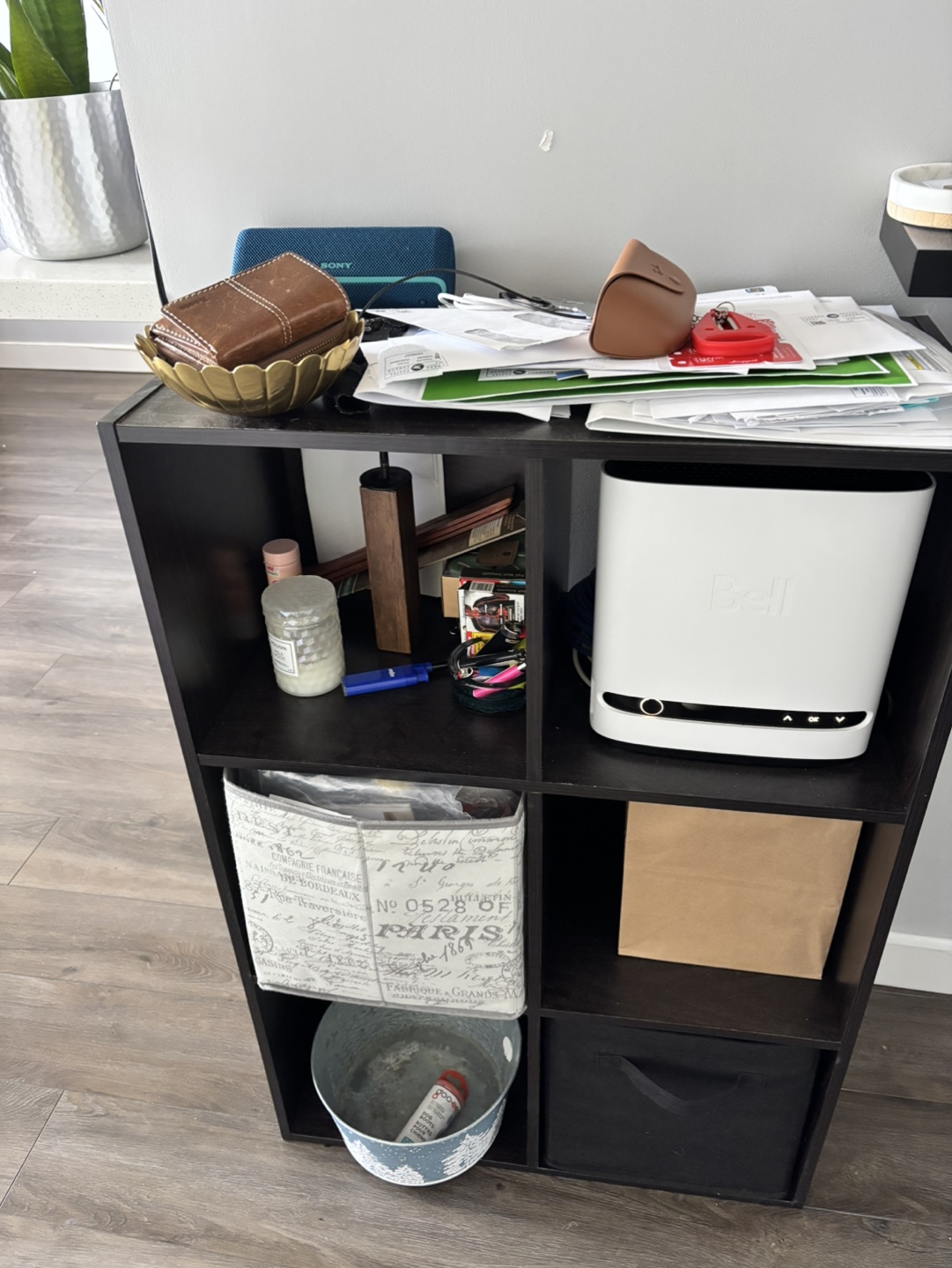 Dark Brown 6-Cube Organizer Cabinet Shelves