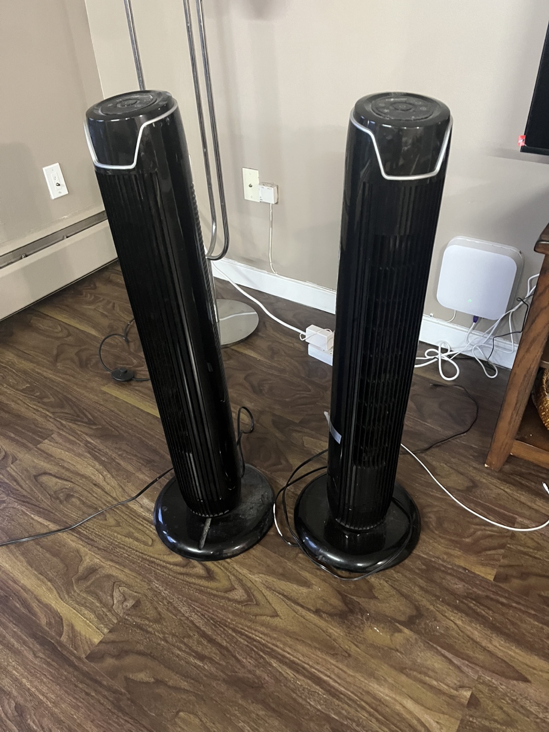 Pair of Black Tower Fans