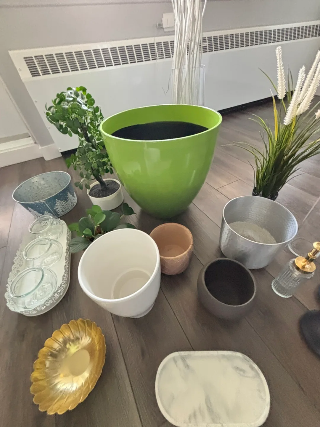 Assorted! Pots, Artificial plants, decorative,and candle holders image indicator(7)