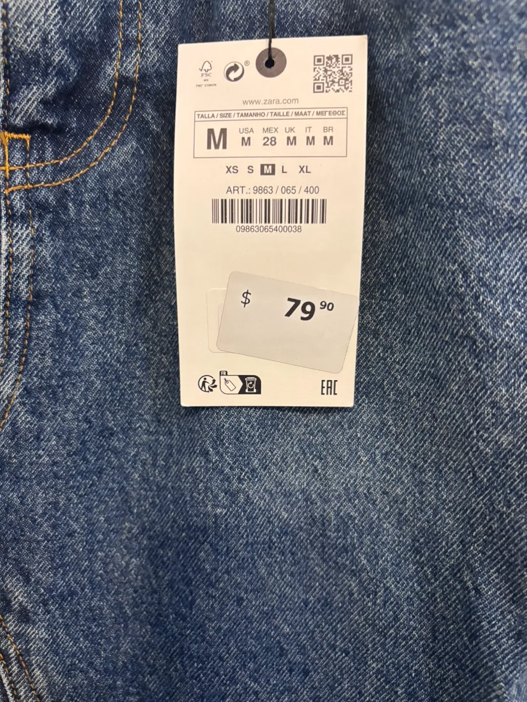 Zara Denim Mermaid Maxi Skirt Size M image indicator(3)