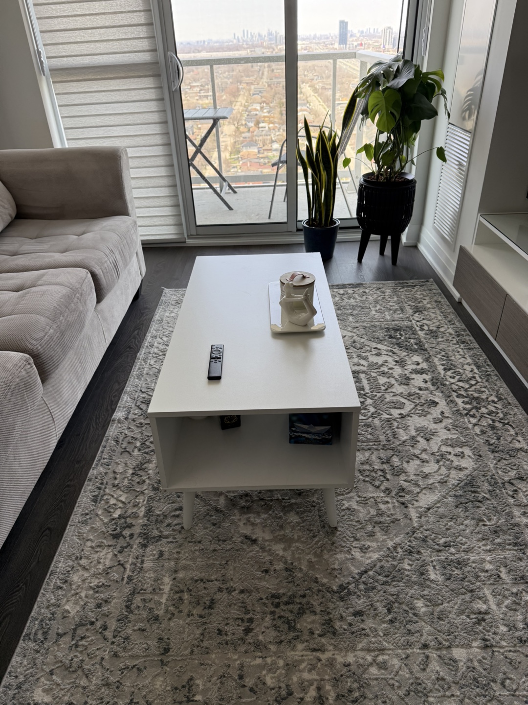 White Coffee Table with Storage