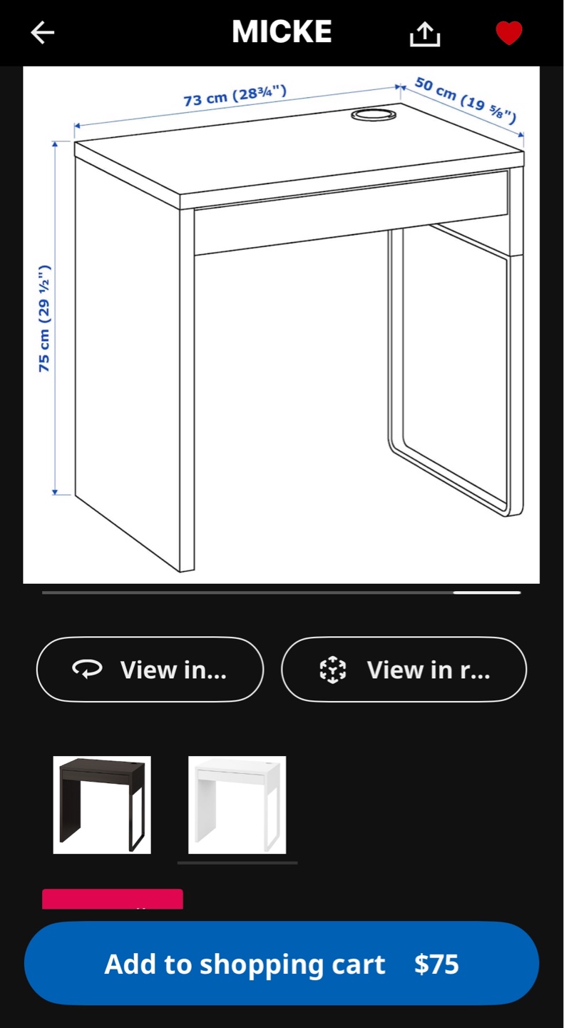IKEA MICKE White Desk - photo 4