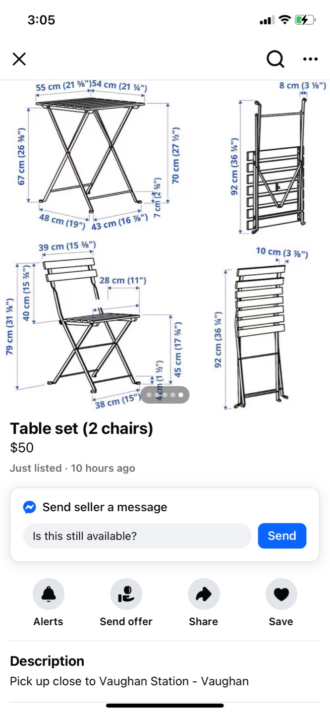 IKEA Patio  Table and Two Chairs Set - photo 5