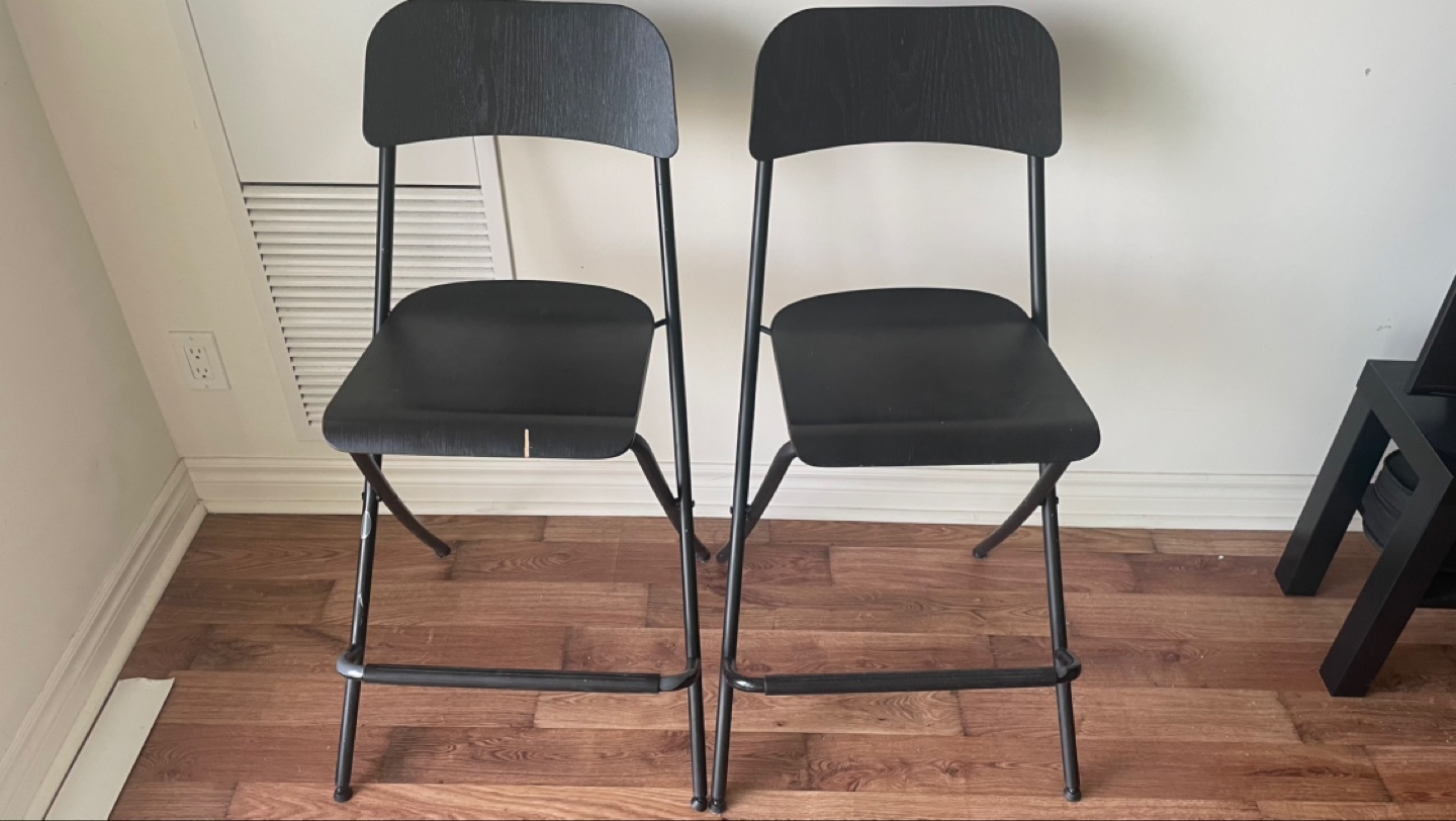 Pair of IKEA FRANKLIN Black Bar Stools