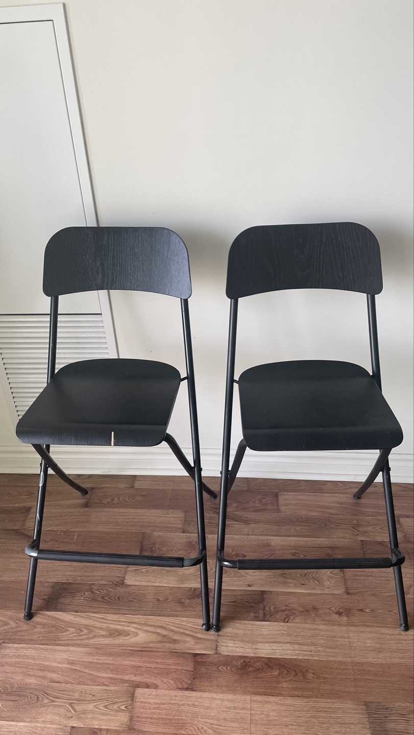 Pair of IKEA FRANKLIN Black Bar Stools - photo 2