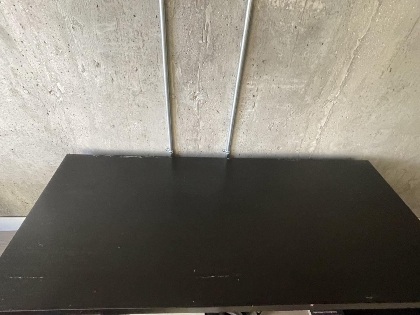 Black shelving unit