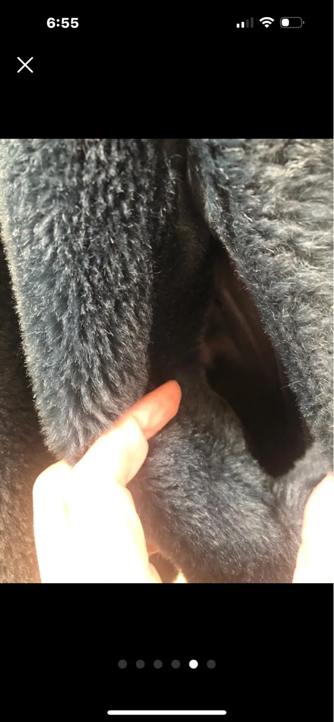 💚 London Fog Teal Faux Fur Coat - Size Large image indicator(5)