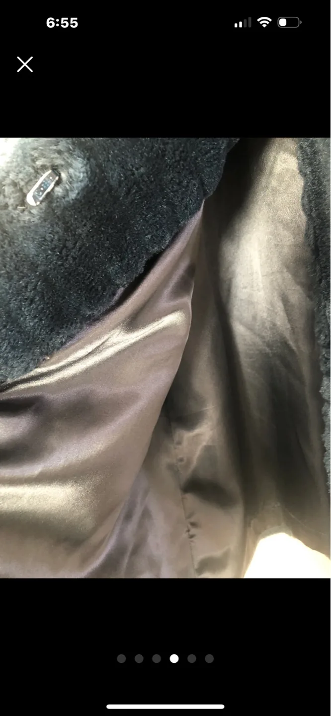 💚 London Fog Teal Faux Fur Coat - Size Large image indicator(4)