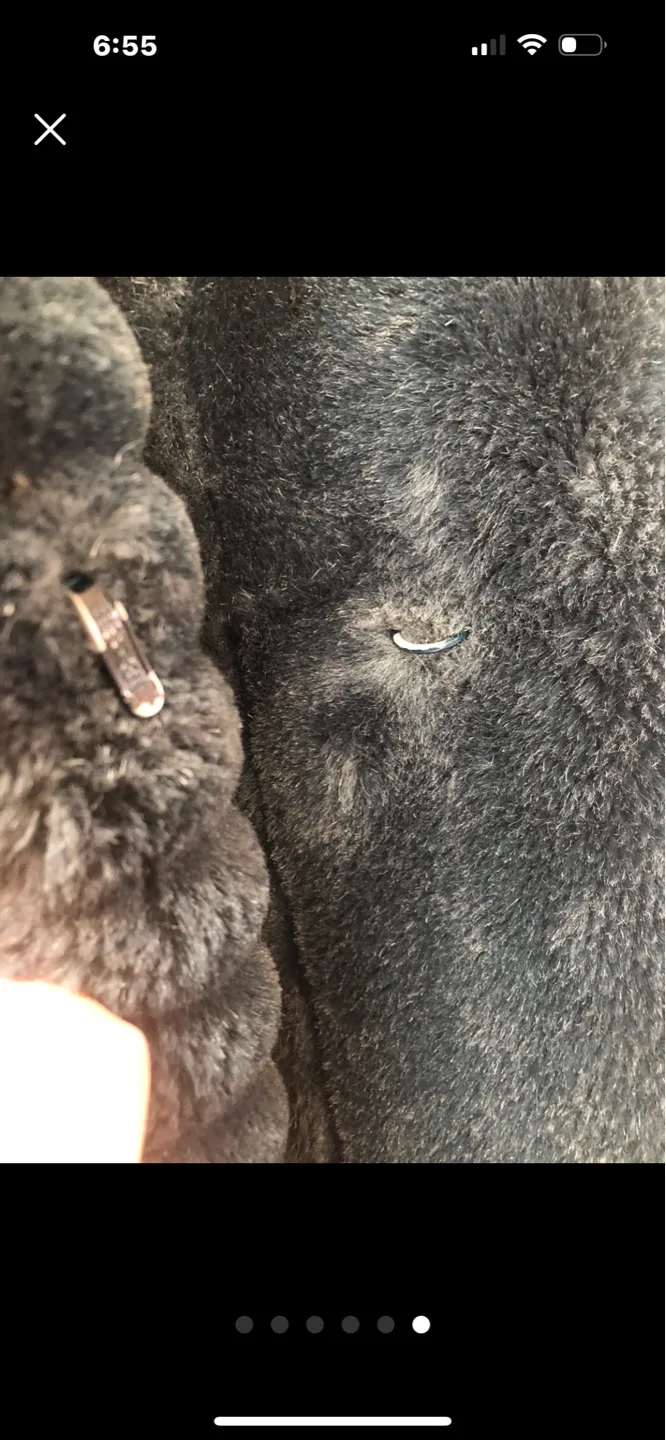 💚 London Fog Teal Faux Fur Coat - Size Large image indicator(6)