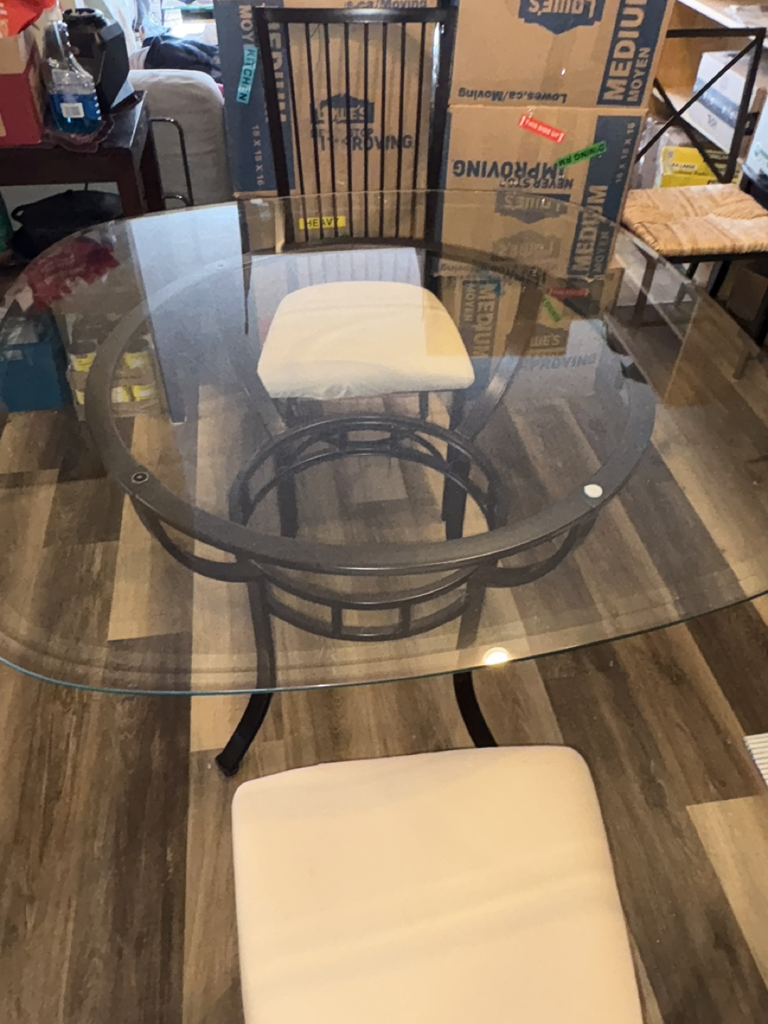 Glass-top dining table with two chairs - photo 3