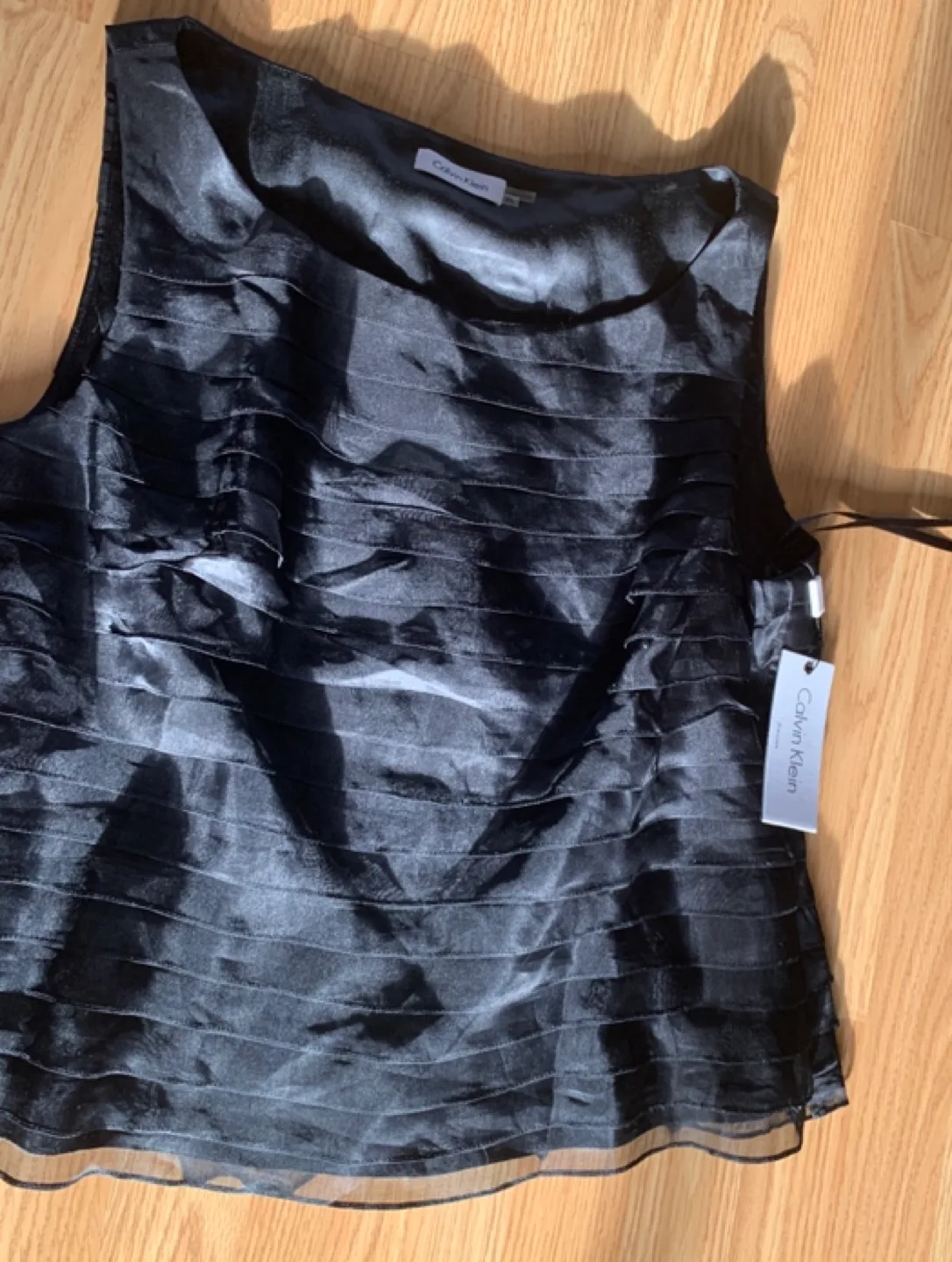 Calvin Klein Black Sleeveless Blouse Size XL thumbnail