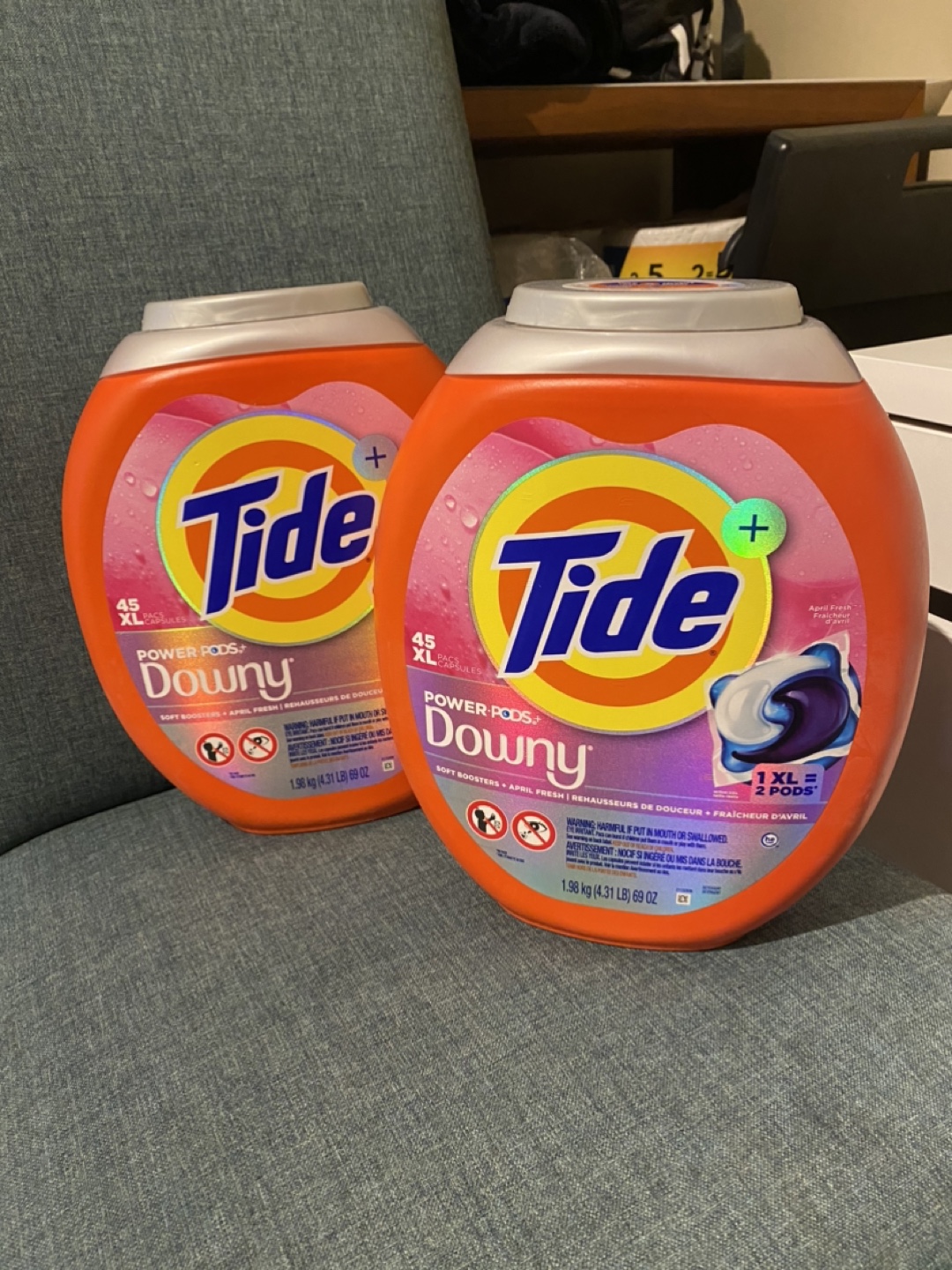Two Tide Power Pods with Downy 45 XL Pods
