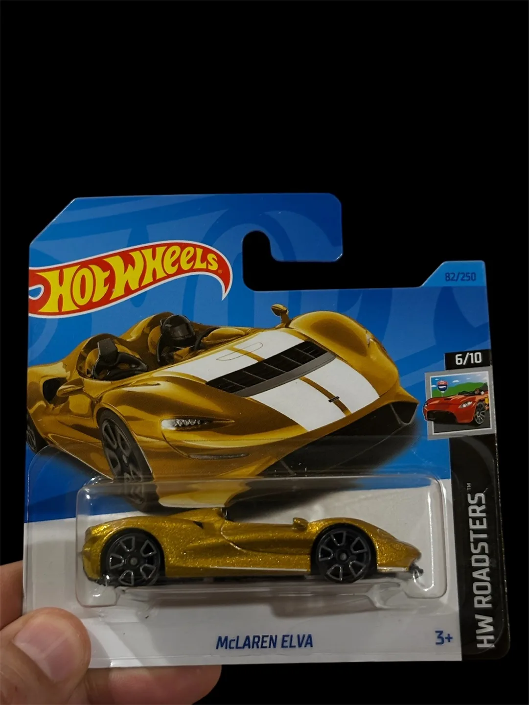 Hot Wheels McLaren Elva Gold 82/250 HW Roadsters 6/10 thumbnail