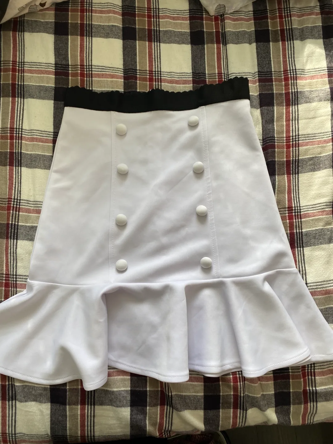 White Double Breasted Mini Skirt thumbnail