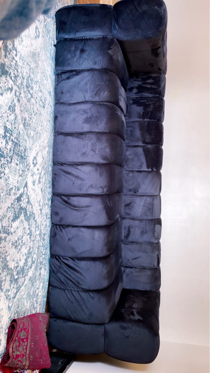 Velvet Channel Tufted Sofa - photo 3