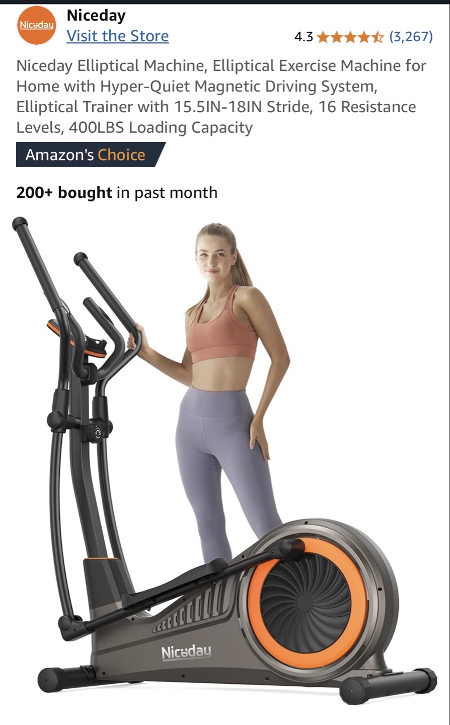 Niceday Elliptical Machine - Low Impact Cardio Workout - photo 3