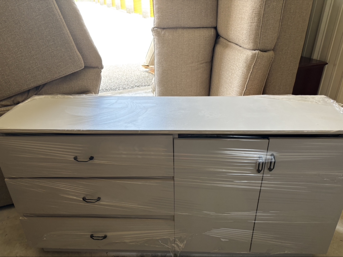 Grey Dresser with Cabinet