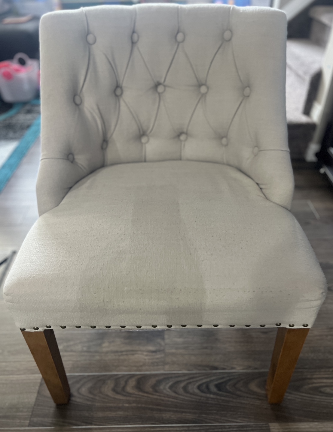Beige Button-Tufting Dining Chair - photo 2