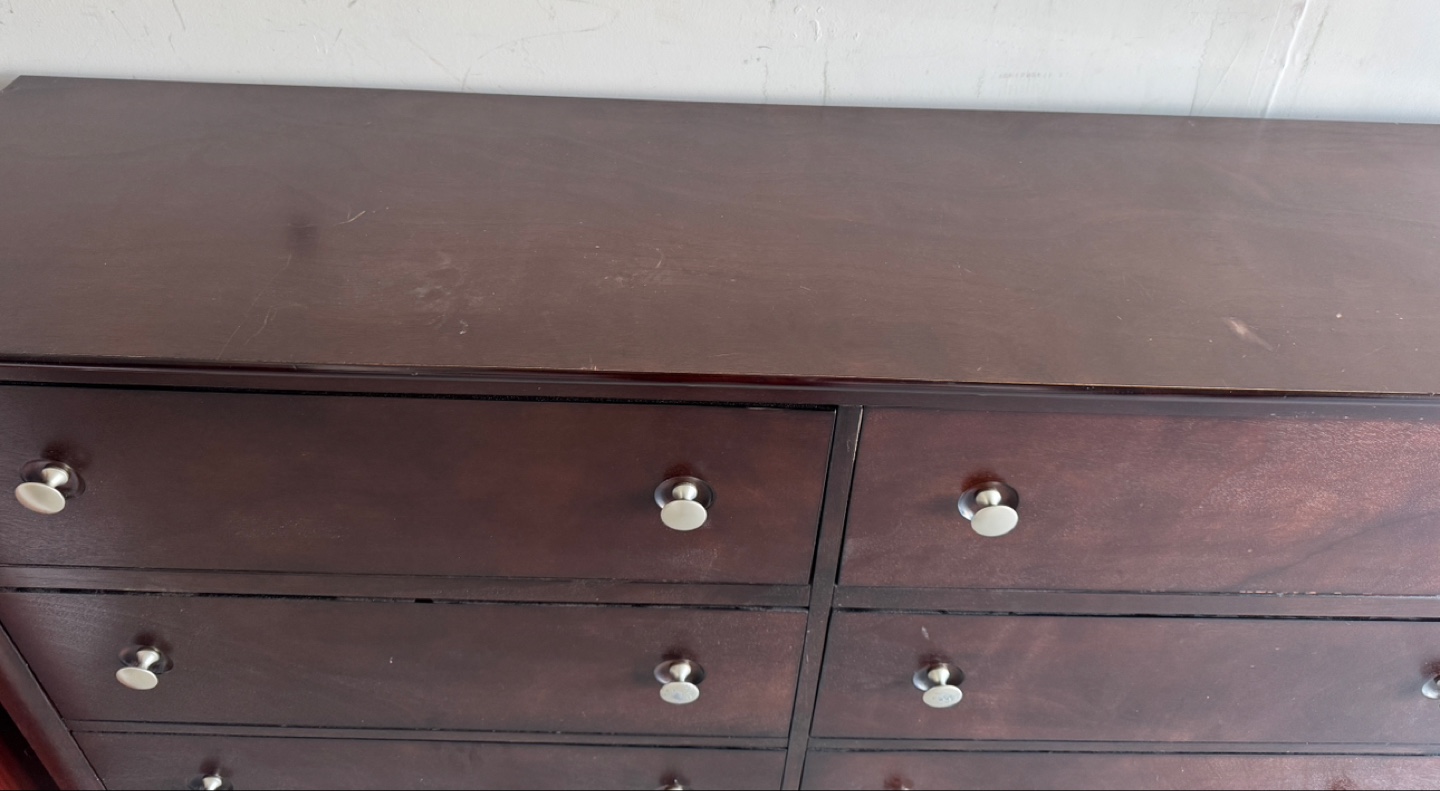 Dark Brown Wooden 6-Drawer Dresser - photo 3