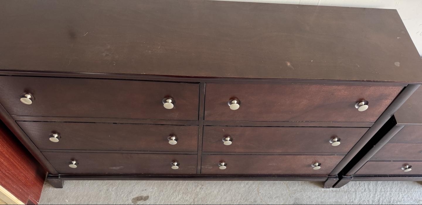 Dark Brown Wooden 6-Drawer Dresser - photo 2