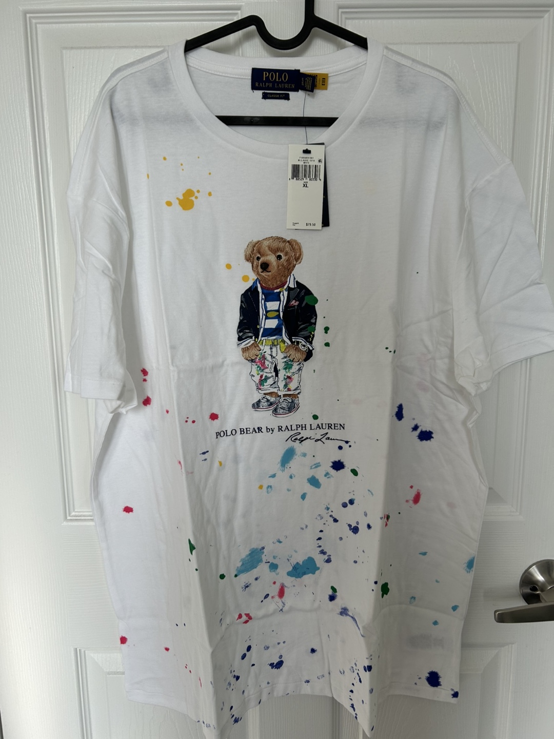 Polo Bear Paint Splatter Graphic Tee - Size XL