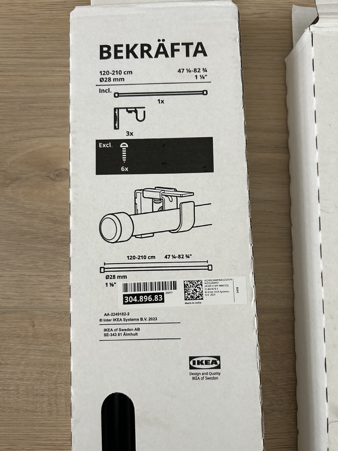 IKEA BEKRÄFTA Curtain Rods - 2-Pack