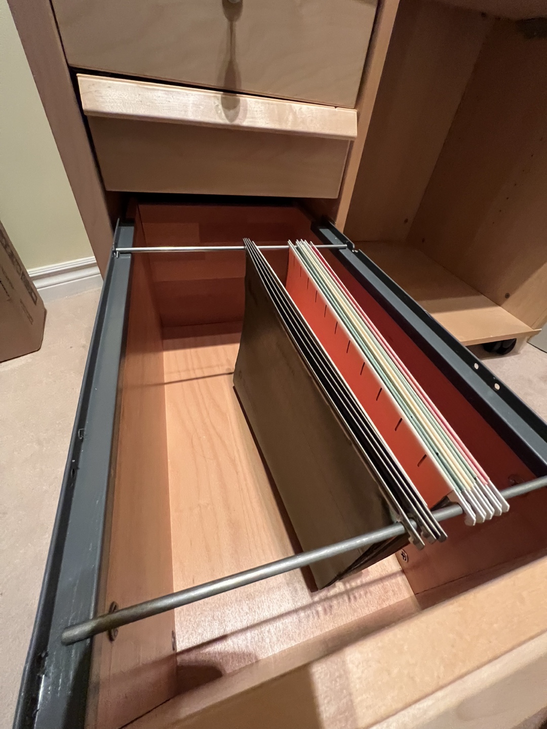 Wooden Computer Desk with Drawers and Keyboard Tray - photo 5