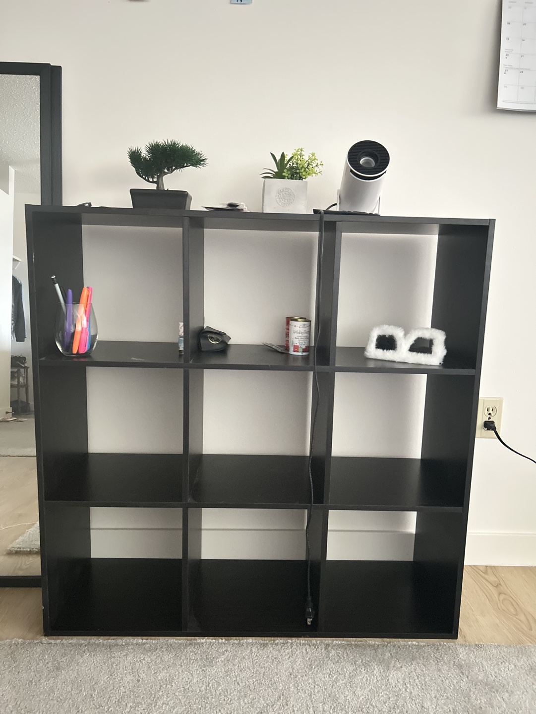 Walnut 9-Cube Organizer Shelf