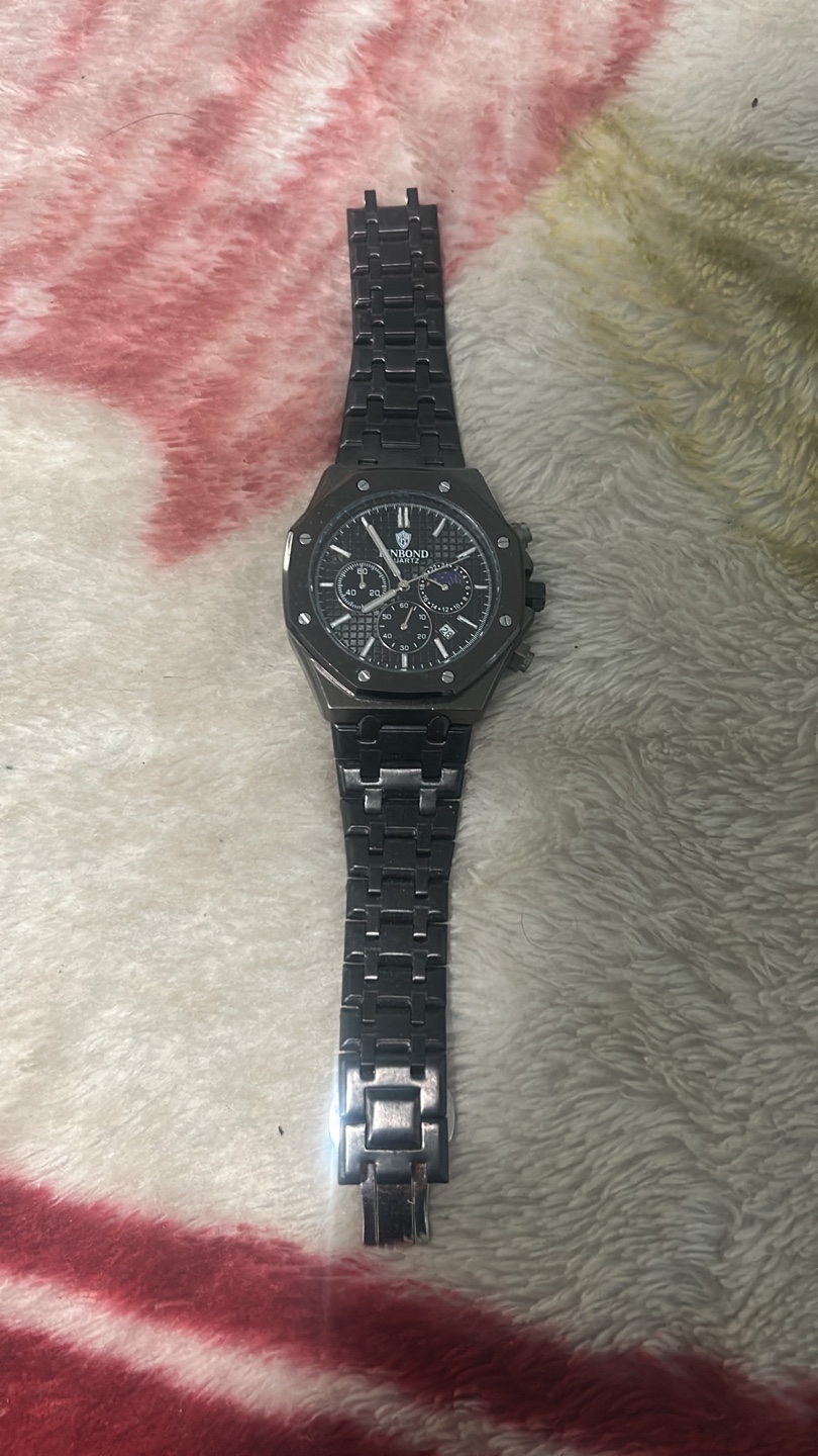Men's UNBOND Quartz Chronograph Watch - Black Stainless Steel