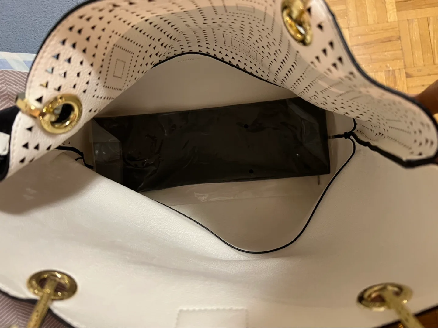 Calvin Klein Black and White Tote Bag image indicator(5)