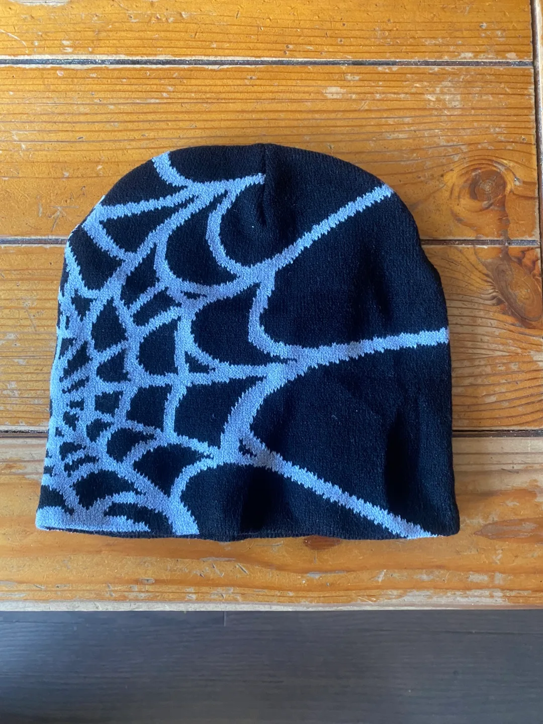 Black and Grey Spiderweb Beanie image indicator(2)