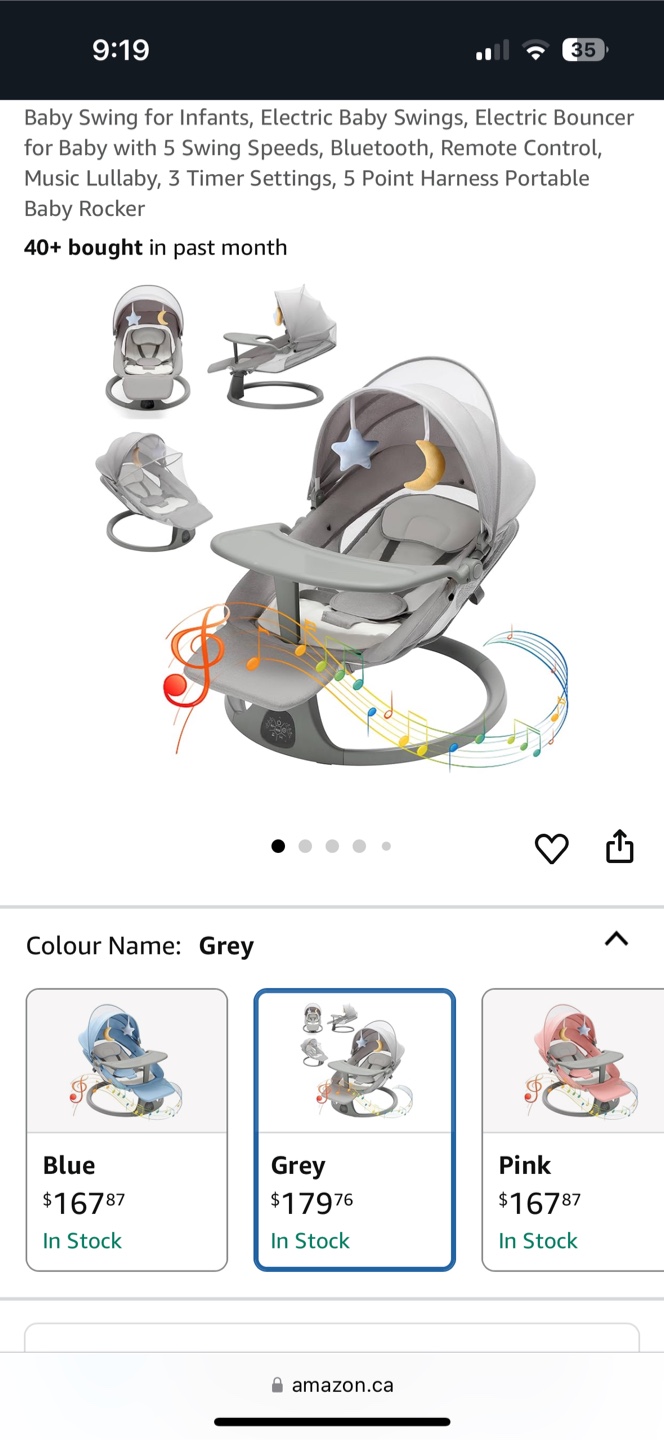 5-in-1 Deluxe Multi-Functional Baby Swing - Grey - photo 2