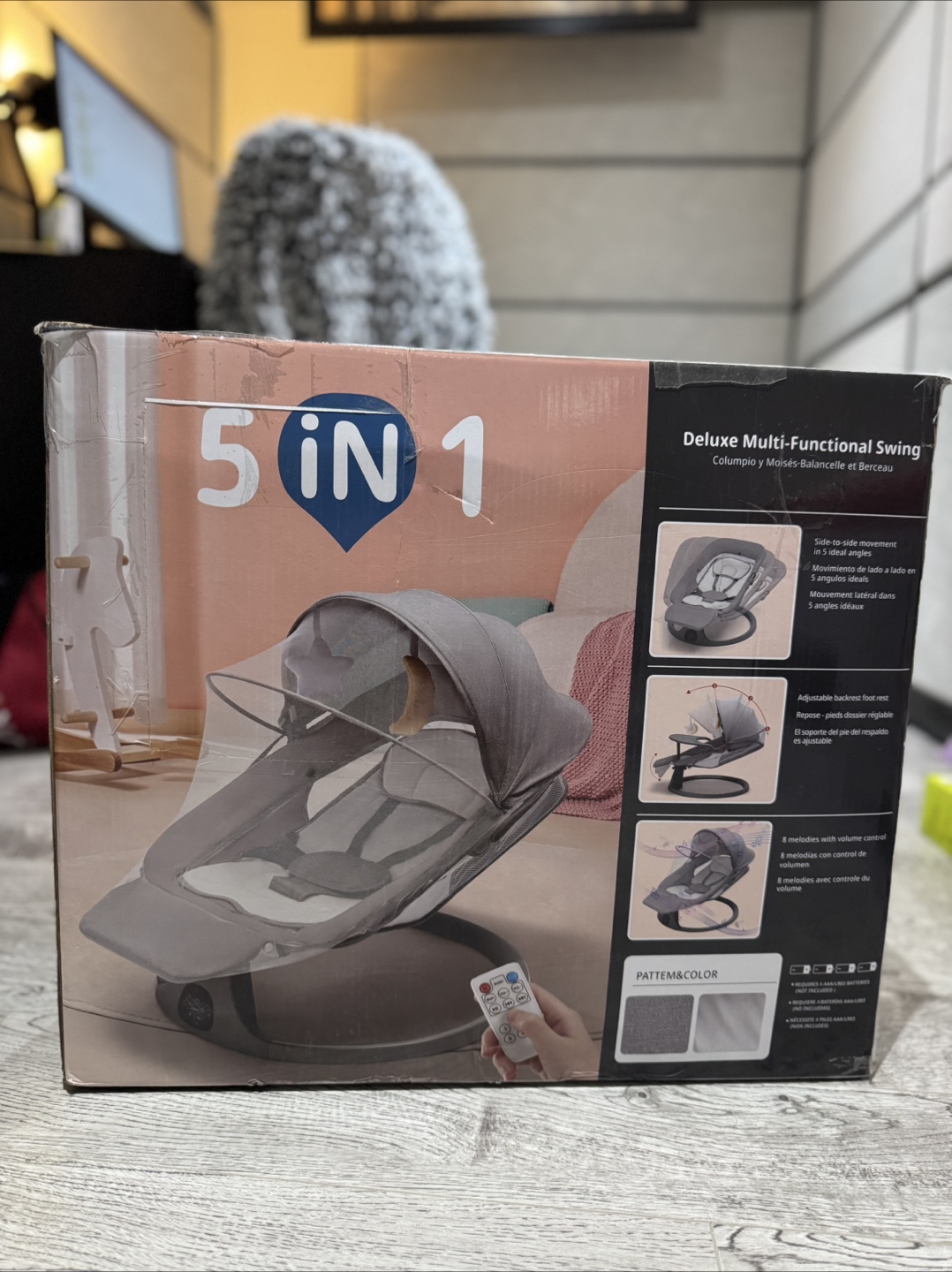 5-in-1 Deluxe Multi-Functional Baby Swing - Grey