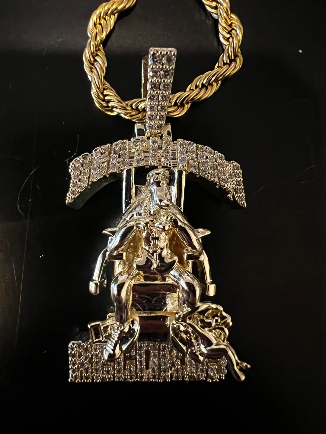 GLD Death Row 18k plated Pendant w/rope chain image indicator(3)