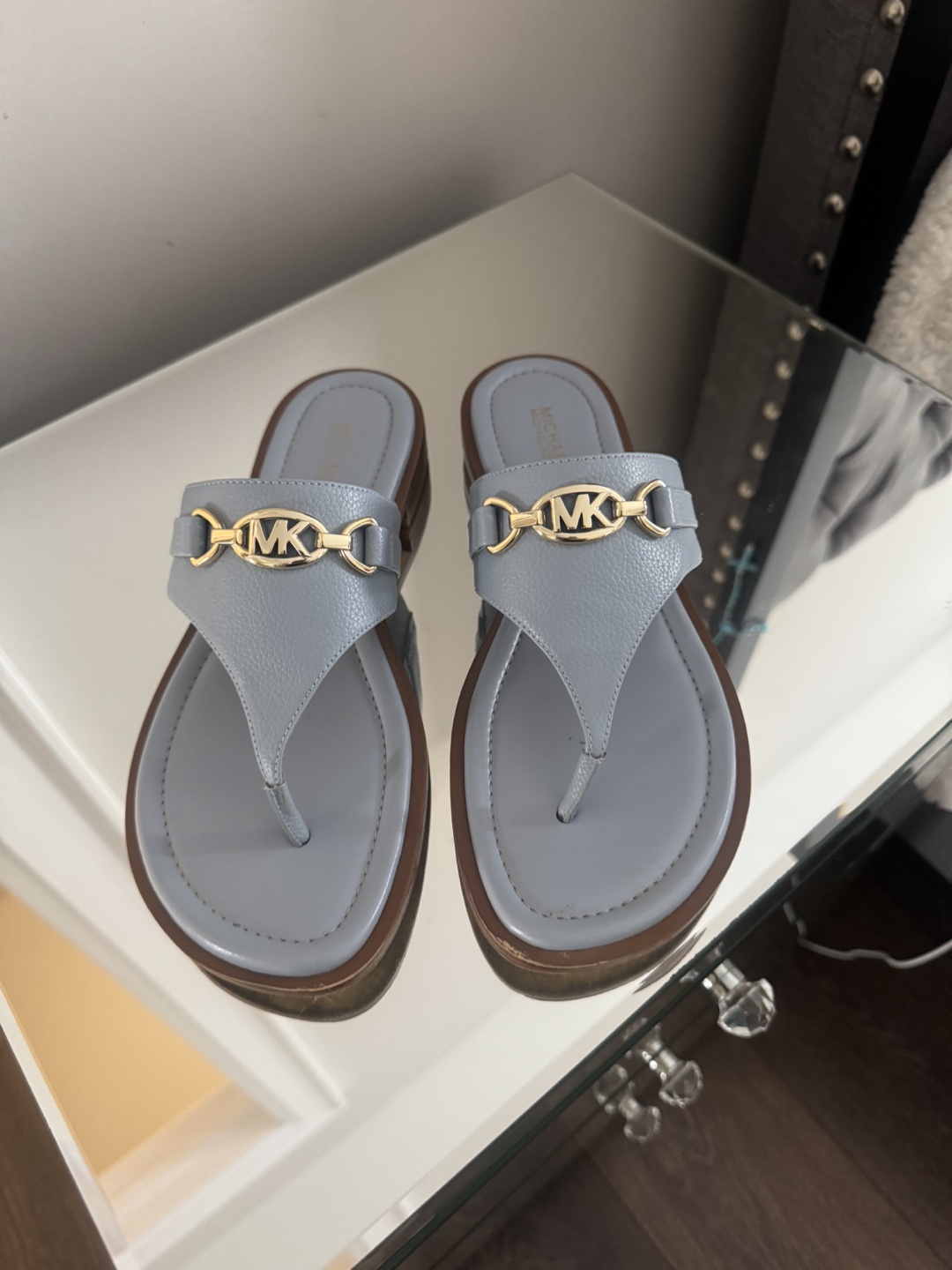 Michael Kors MK Thong Sandals - Light Blue