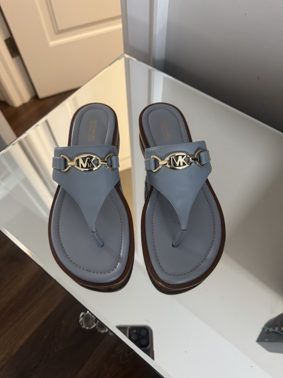 Michael Kors MK Thong Sandals - Light Blue - photo 3