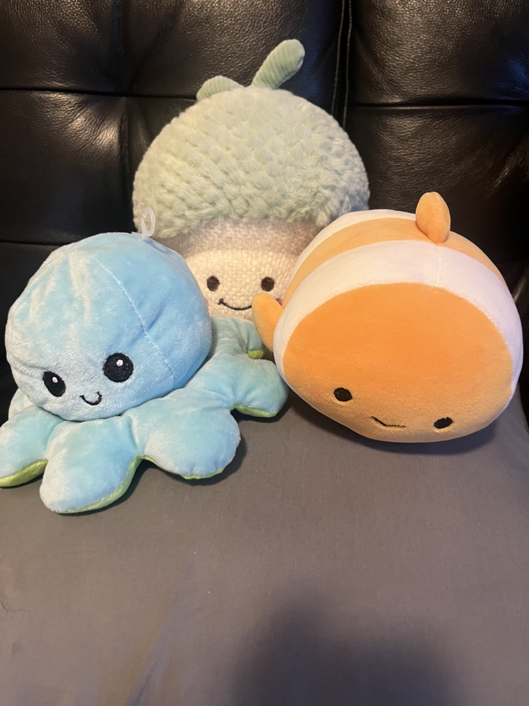 Squishmallow / Plushie 3-pack: Octopus, Mushroom, and Clownfish