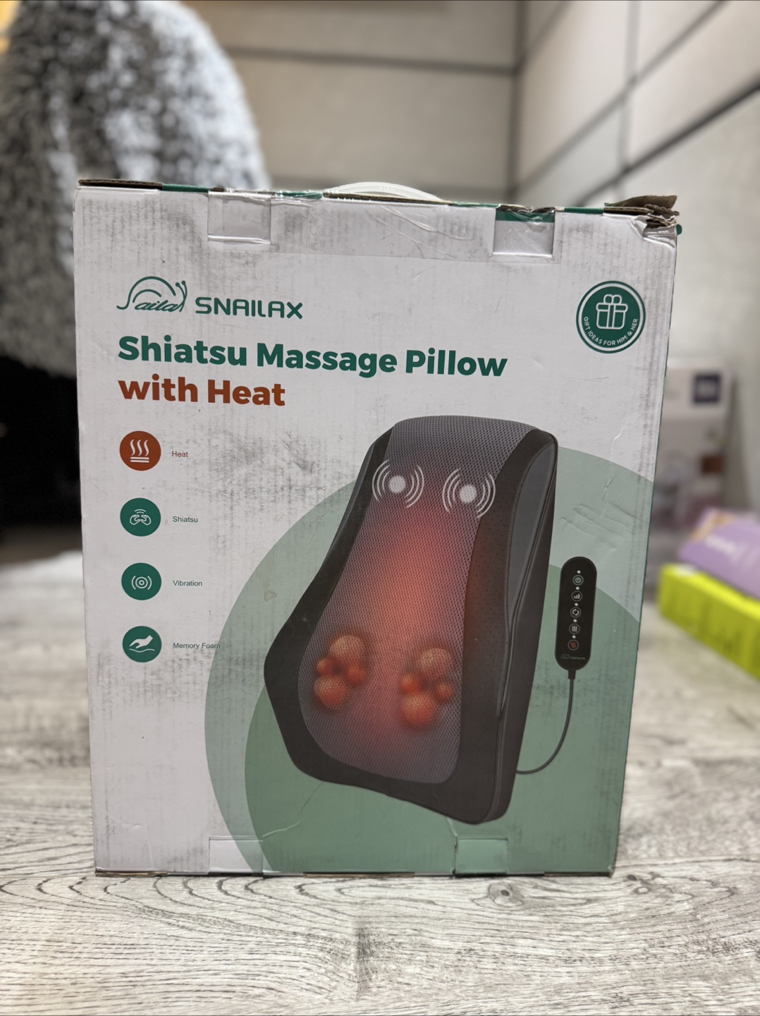 SNAILAX Shiatsu Massage Pillow with Heat