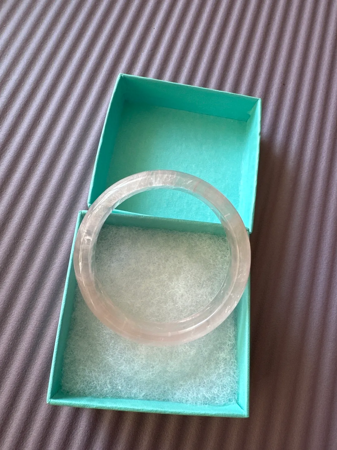 Icy pink jade bangle thumbnail