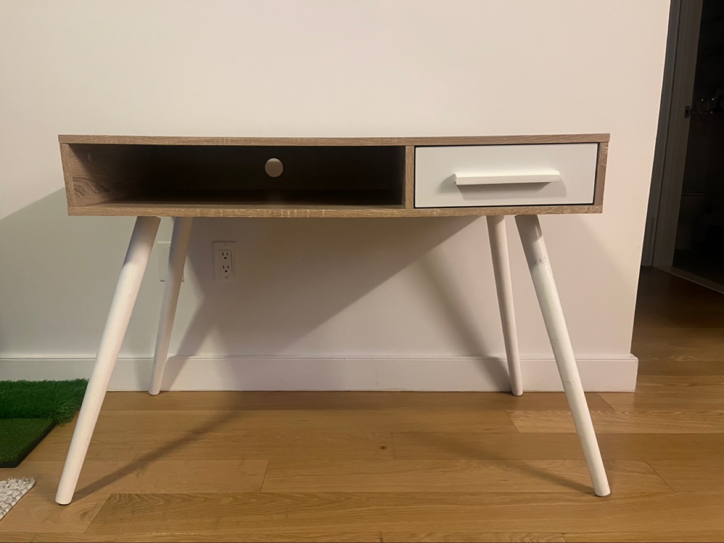 Home Adilene Desk - Light Wood/White