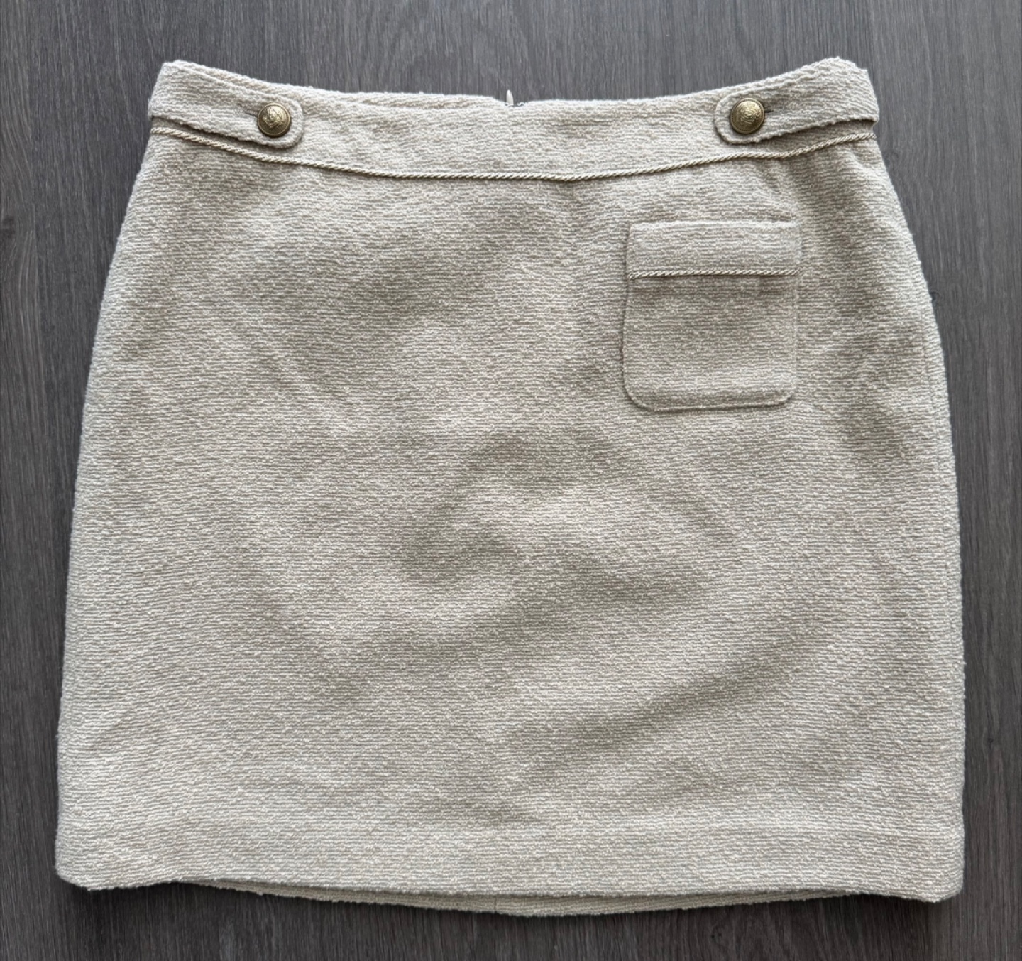 BCBG Beige Tweed Mini Skirt